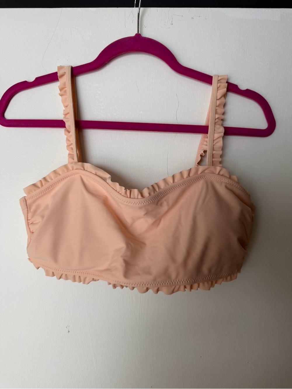 Cupshe Peach Ruffle Bandeau Bikini Top